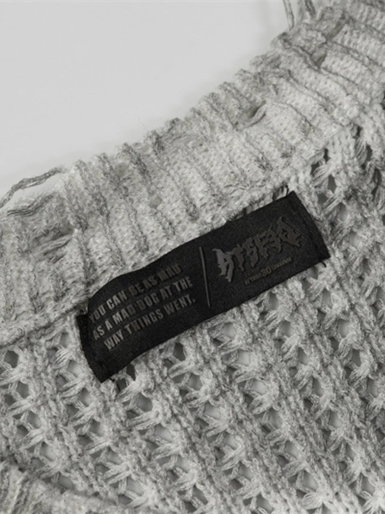 Men's Distressed Knit Vest with Frayed Edges - Velora