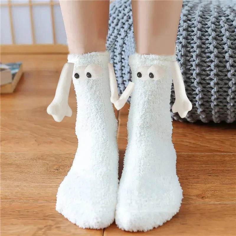 Soft Carton Christmas-themed Fleece Winter Home socks for Women - Velora