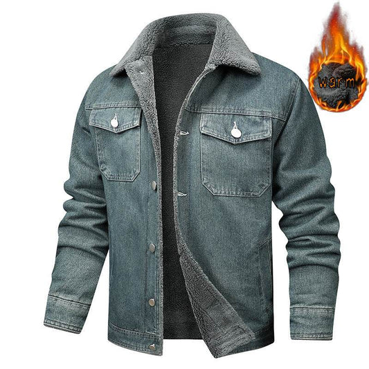 Denim Coat Fleece-lined Men Fashion Brands Jacket - Velora