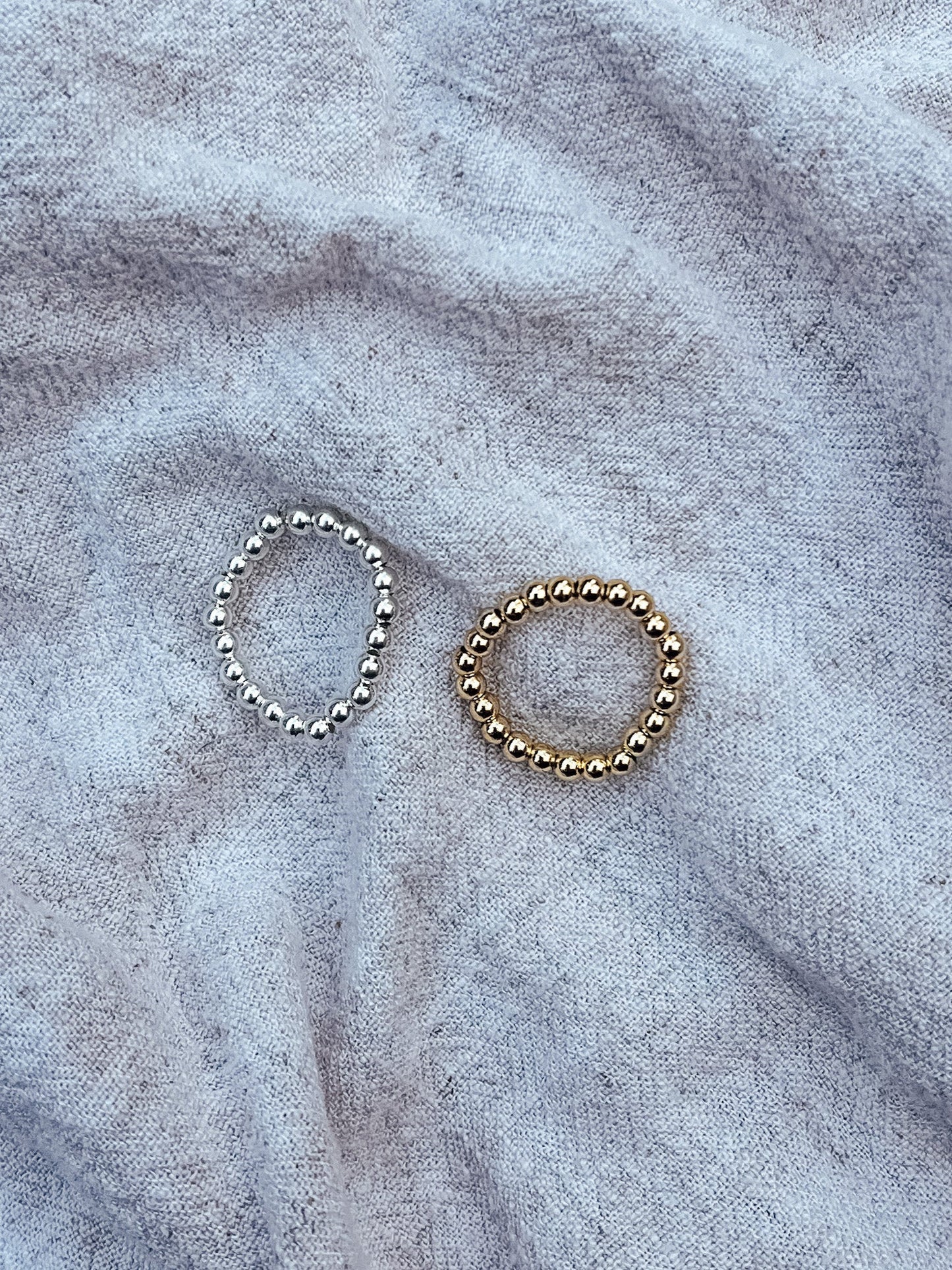 3mm Beaded Rings in 14K Gold Filled or Sterling Silver - Velora Luxury Fashion