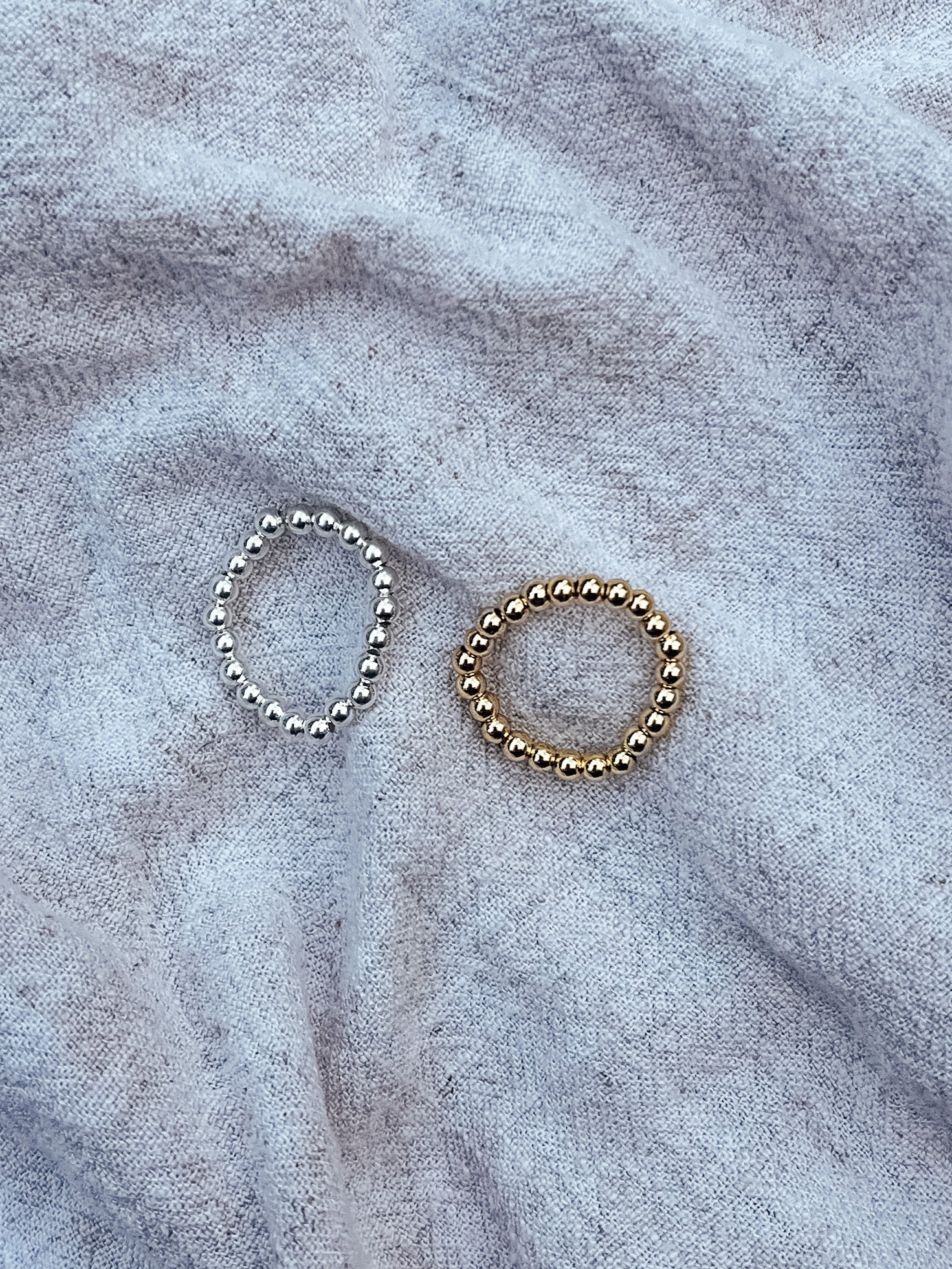 3mm Beaded Rings in 14K Gold Filled or Sterling Silver - Velora Luxury Fashion