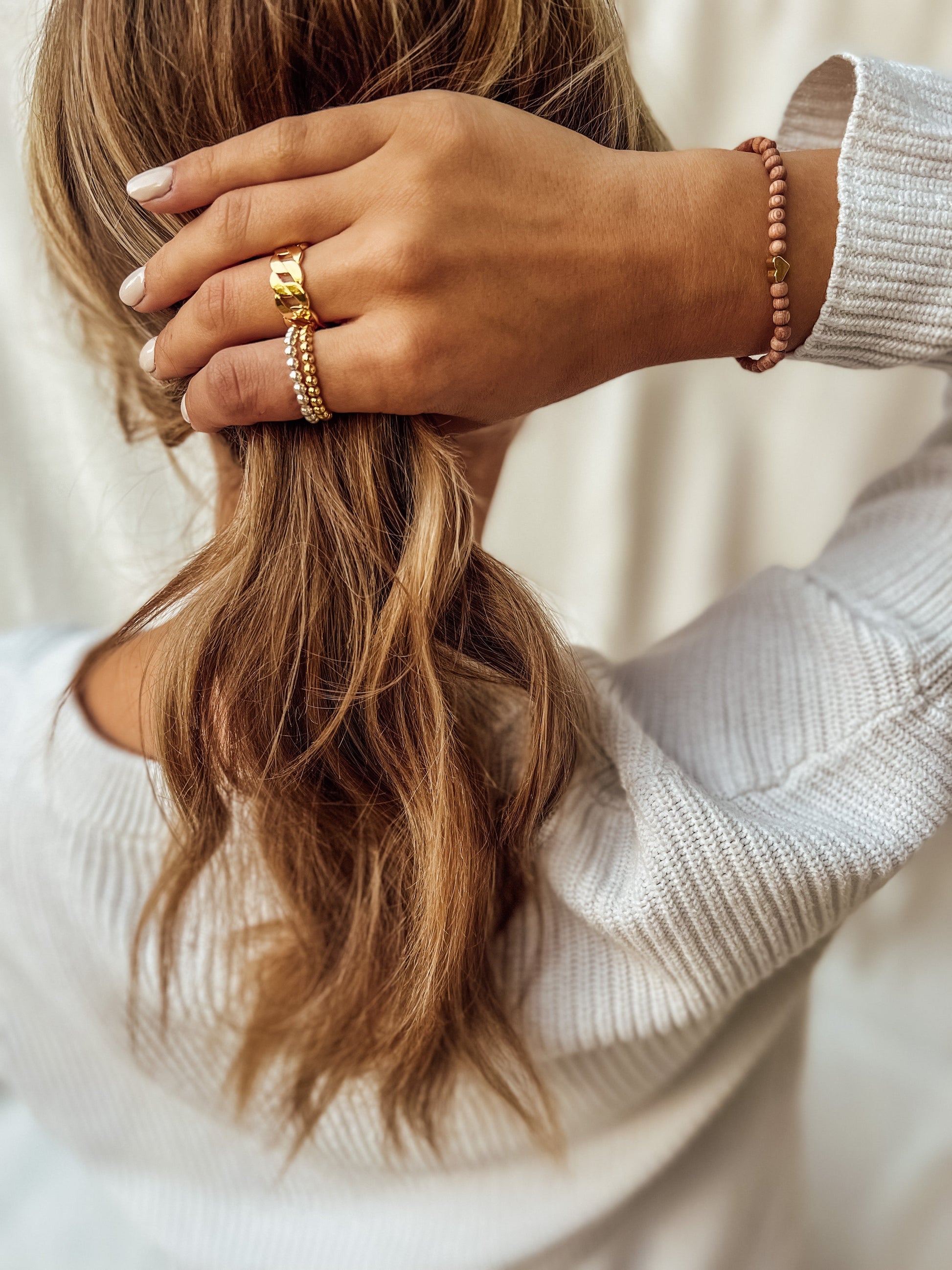 3mm Beaded Rings in 14K Gold Filled or Sterling Silver - Velora Luxury Fashion