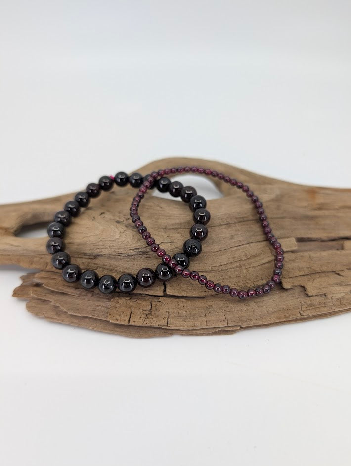 Garnet Bracelet — 3mm, 6mm, 7mm, 8mm Round or Chip
