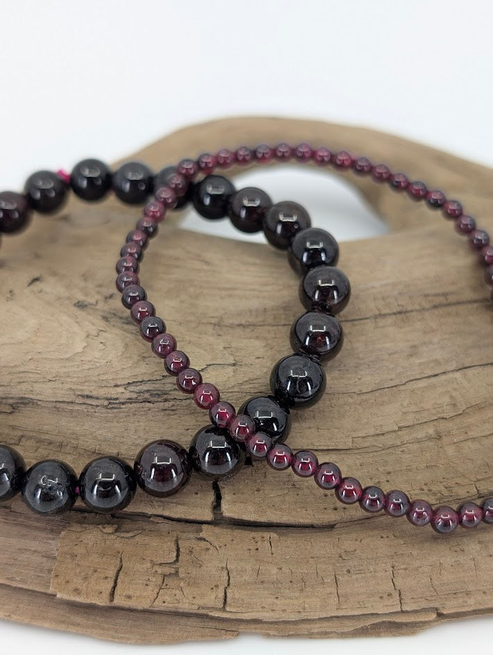 Garnet Bracelet — 3mm, 6mm, 7mm, 8mm Round or Chip