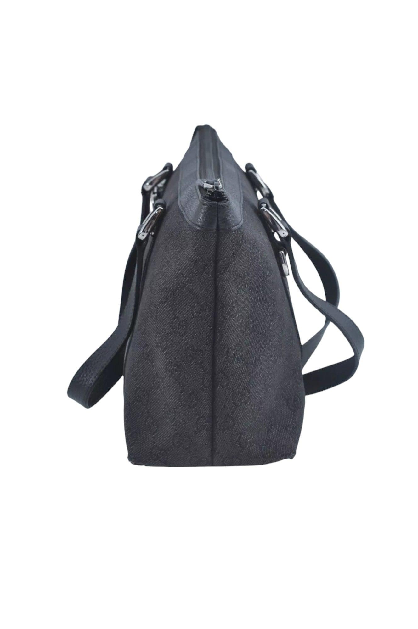 GUCCI Abbey Shoulder Tote Bag GG Canvas Leather 268640 Black L0797 - Velora