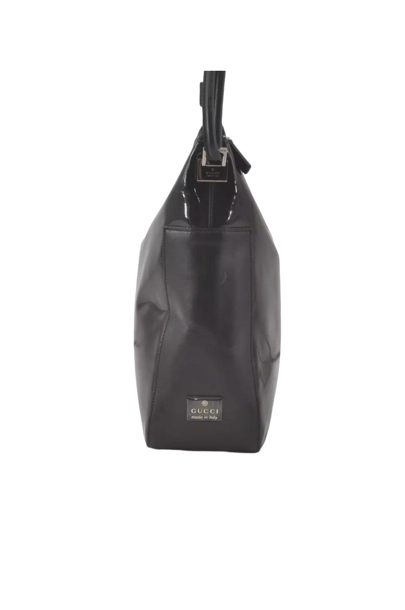 GUCCI Shoulder Hand Bag Purse Enamel Leather 0013766 Black 7891K - Velora