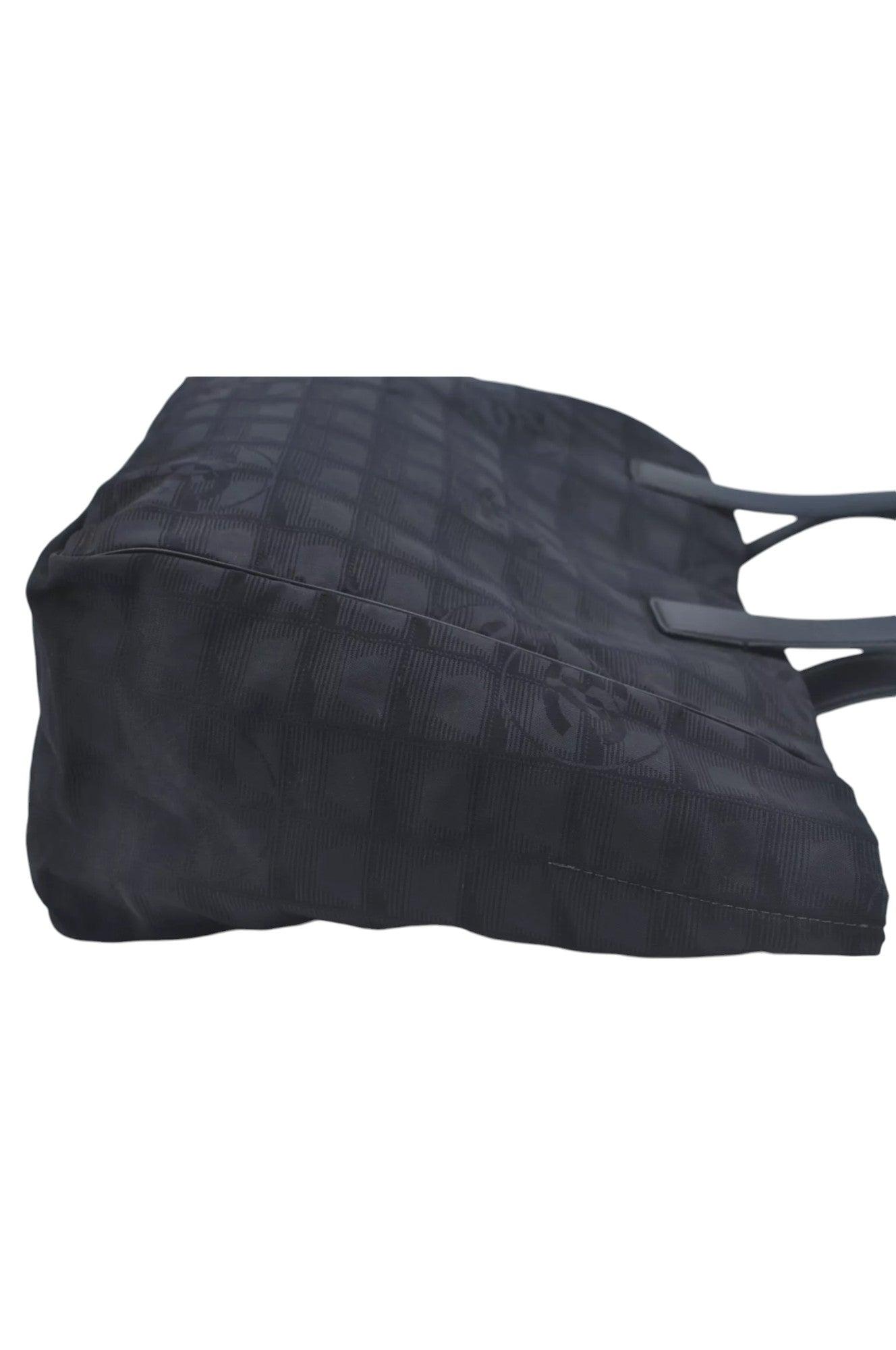 CHANEL New Travel Line Vintage Tote Bag Nylon Leather Black Junk 1911J - Velora