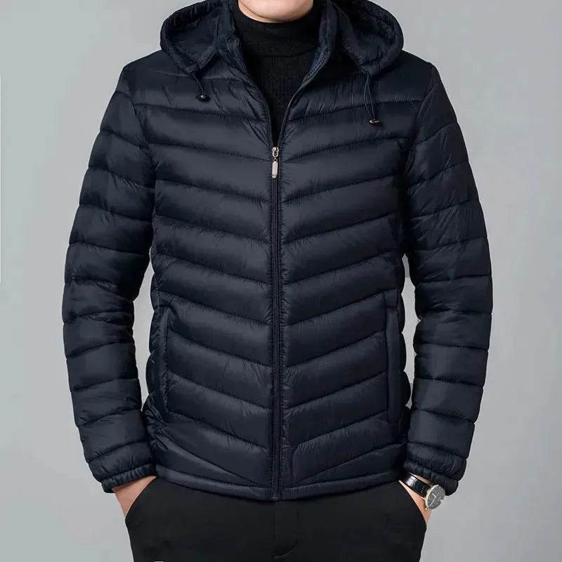 Men's Winter Zip up Hooded Puffer jacket Quilted down coat jacket - Velora