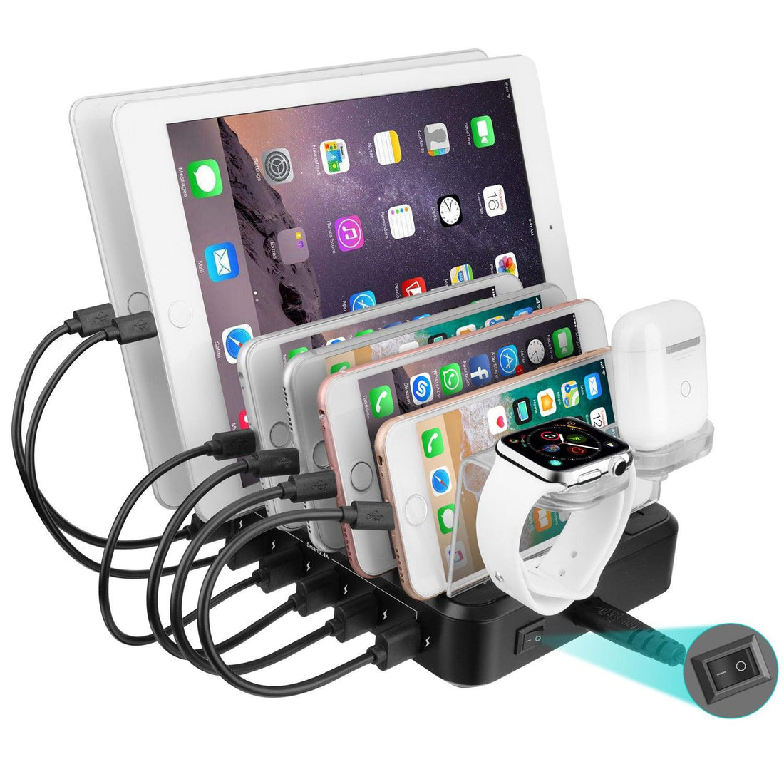 6-Port 60W USB Charging Station