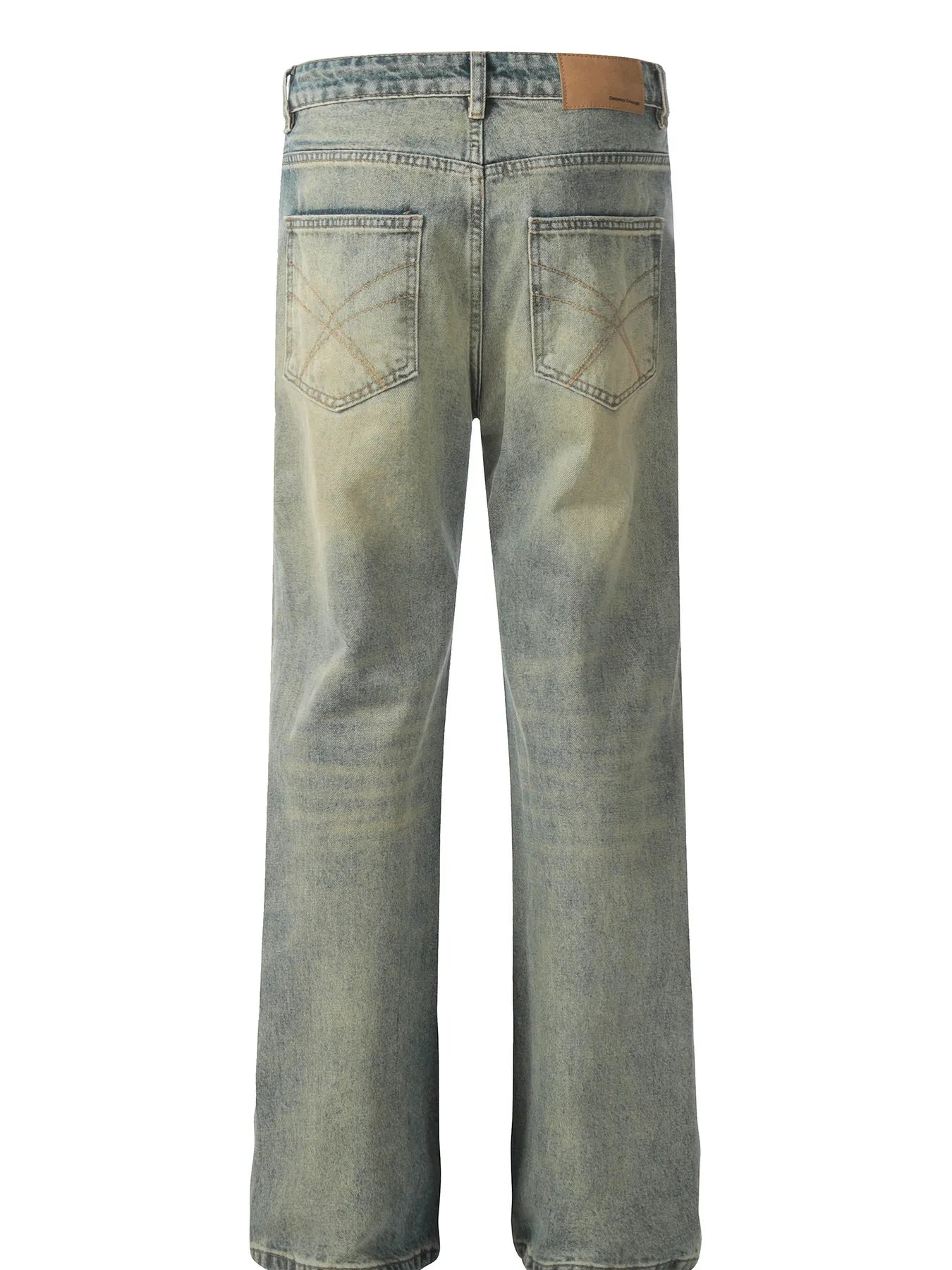 Men's Distressed High-Waist Straight Leg Jeans - Velora