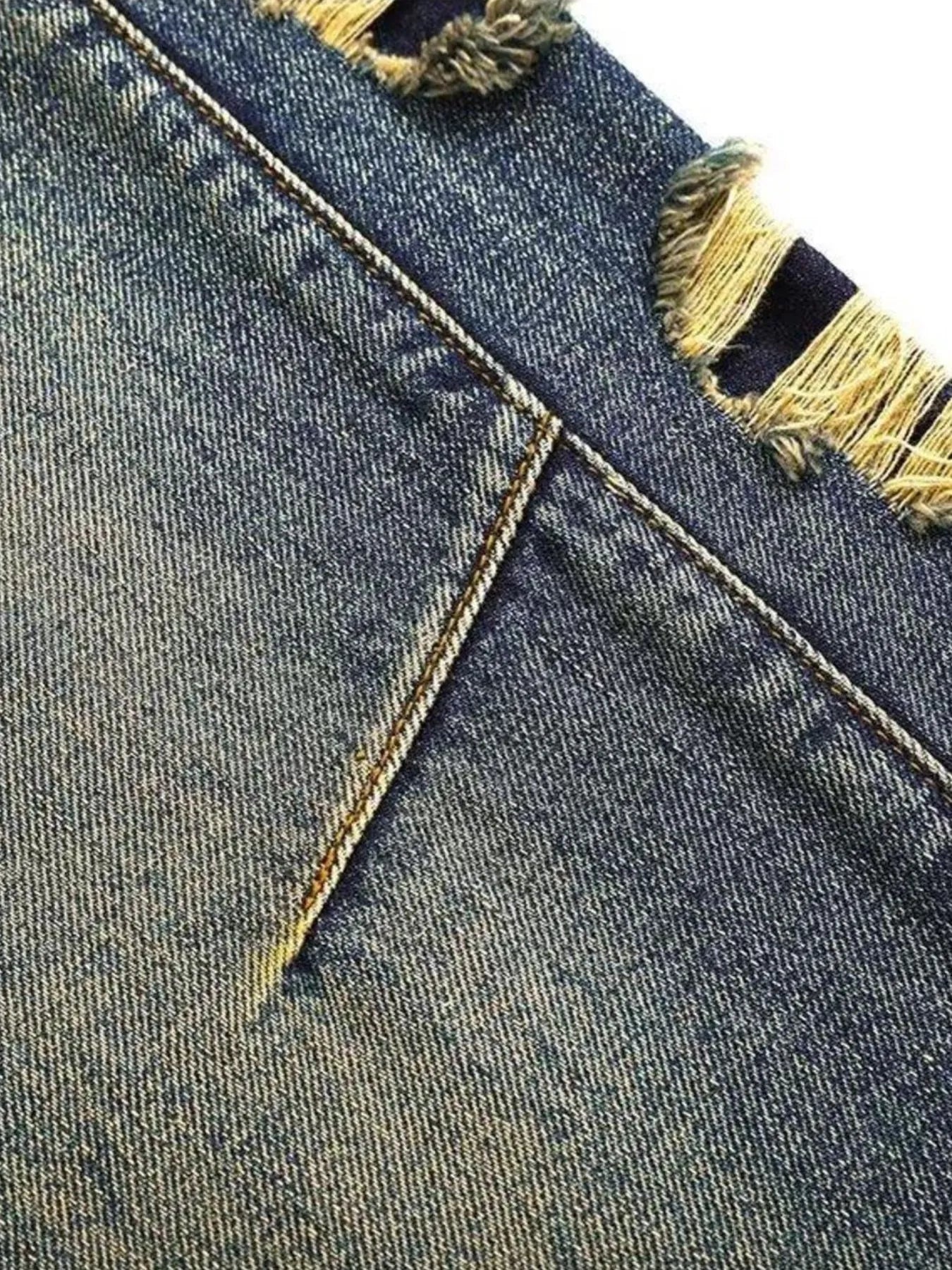 Men's Full Size Distressed Wide Leg Baggy Jeans Plus Size - Velora