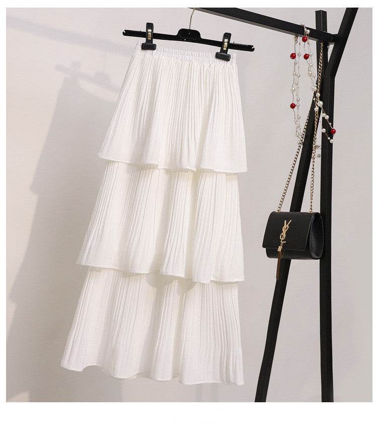 Women's Spring And Summer Chiffon layered Midi maxi Skirt - Velora