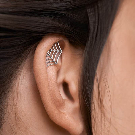 Spider Web Stud Earrings Personality Halloween Horror - Velora