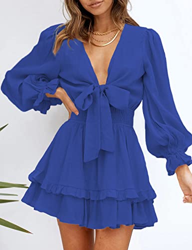 AILUNSNIKA Women's Knotted Tiered Mini Dress https://like2b-uy