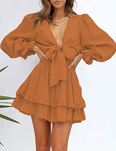 AILUNSNIKA Women's Knotted Tiered Mini Dress https://like2b-uy