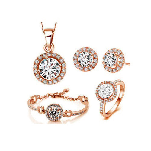 Queen's Luck SET OF 5 Pcs In Swarovski Crystal With White Yellow And Rose Gold Overlay