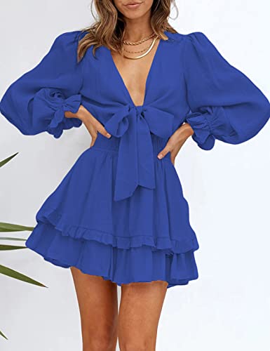 AILUNSNIKA Women's Knotted Tiered Mini Dress https://like2b-uy