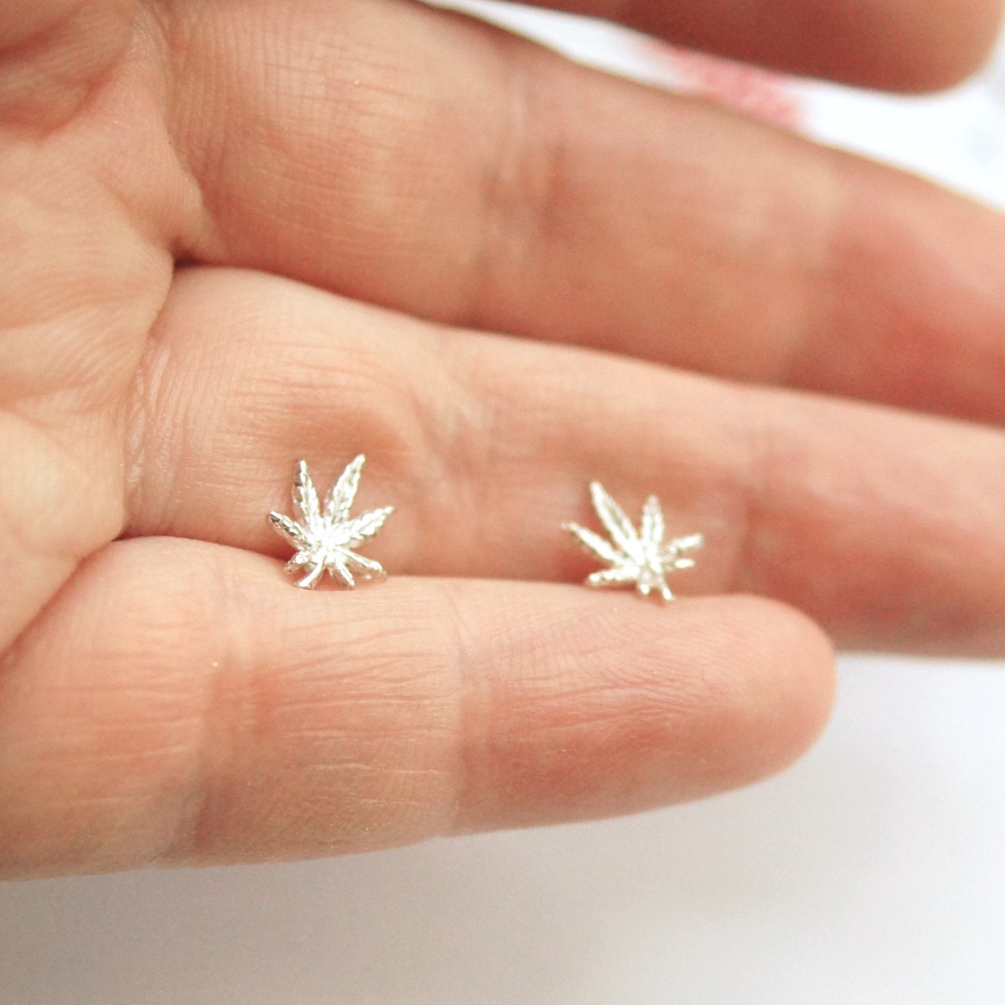 420 Silver Stud Earrings