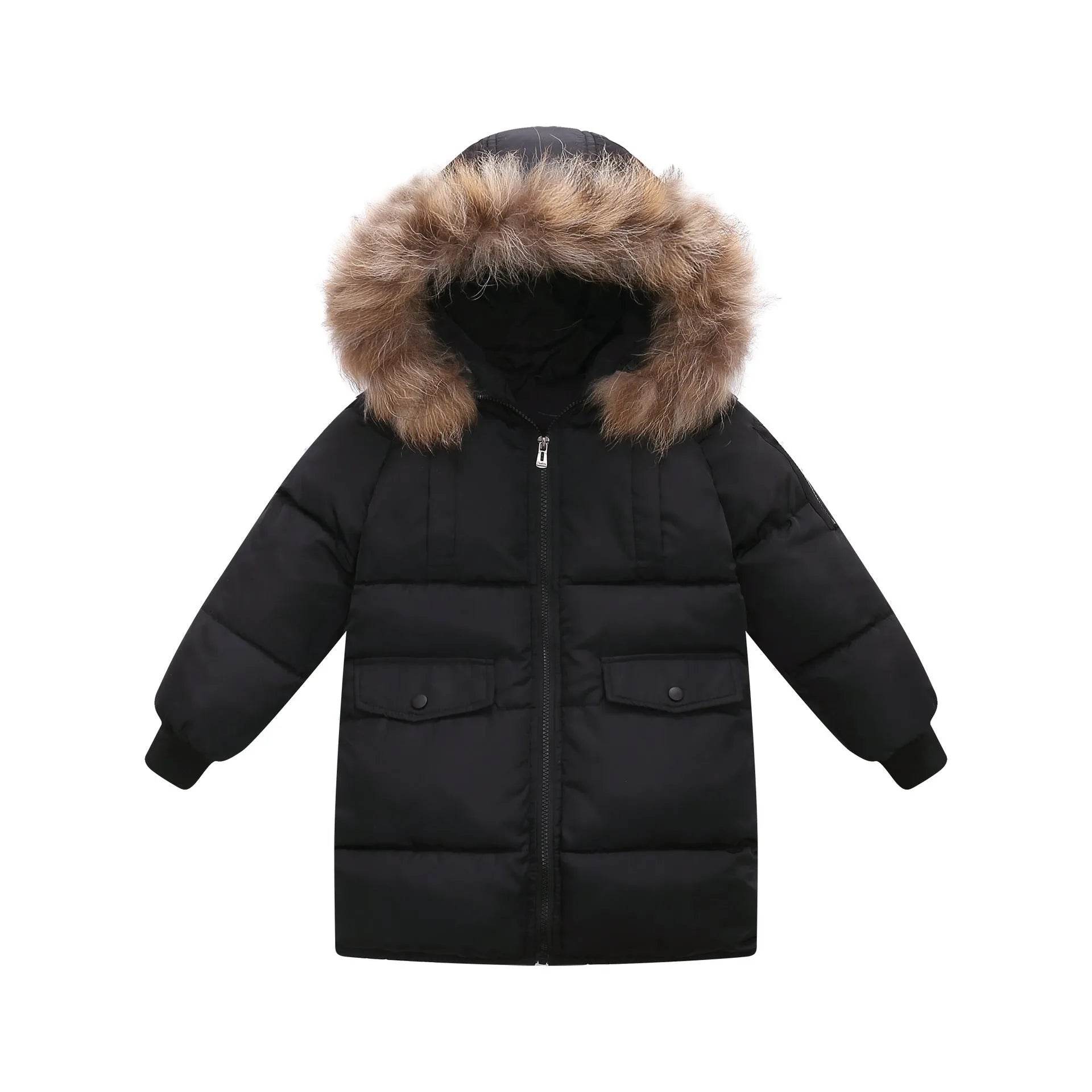 Children's Down And Wadded Jacket Camouflage Fur Collar Detachable Thickened Warm - Velora