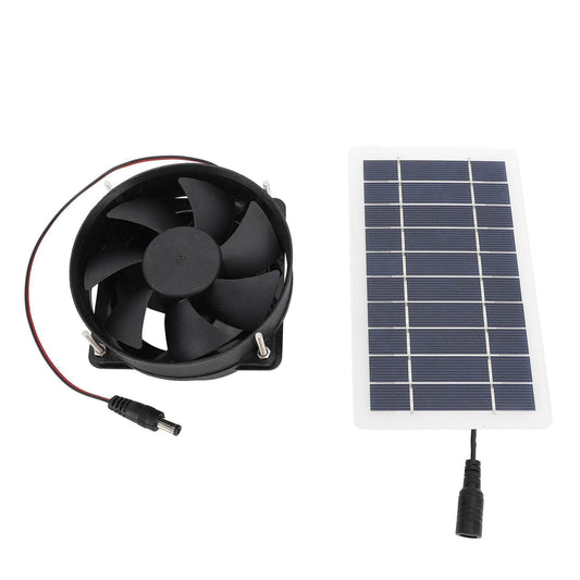 10W Solar Panel Powered Fan Kit Monocrystalline Silicon Solar Powered Exhaust Fan Portable Silent Solar Panel Fan for Outdoor - Velora