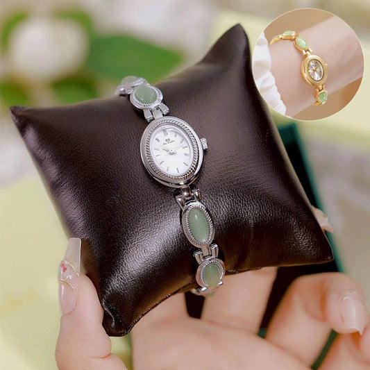Women's Watch Ladies Bracelet Luxury Brand Waterproof Retro Natural Dongling Stone Hetian Jade Advanced Chain Watches Gift - Velora