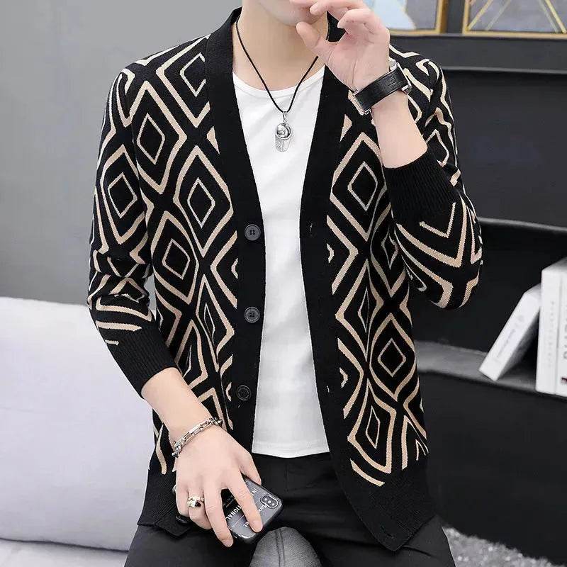 Slim fit High-end Knitted Cardigan Sweater For Men - Velora