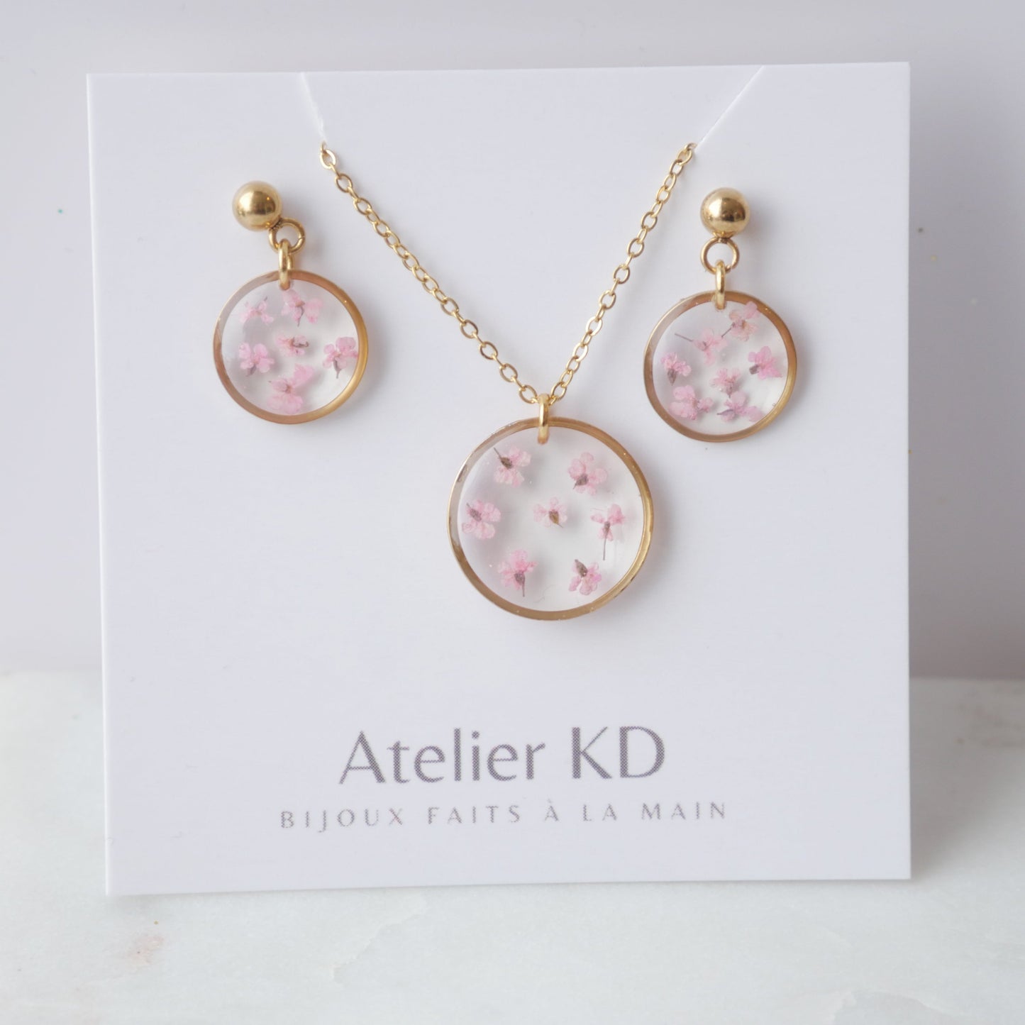 Parure Estelle blanc - rose - Velora