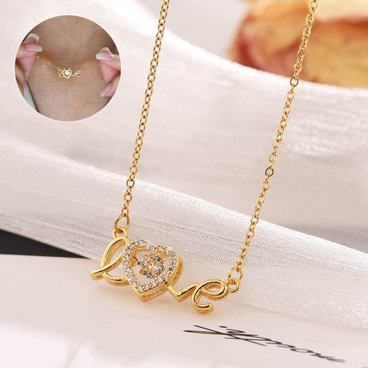Valentines Day Gift New Titanium Steel Necklace Fashion New Love Smart Necklace Female Clavicle Chain Fashion Jewelry Woman - Velora