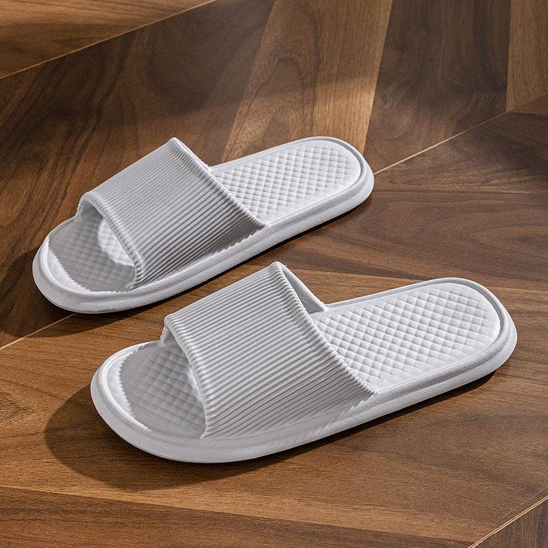 Summer Slipper Indoor House Shoes For Men Women Couples Solid Color Rhombus Striped Non-slip Bathroom Slippers - Velora