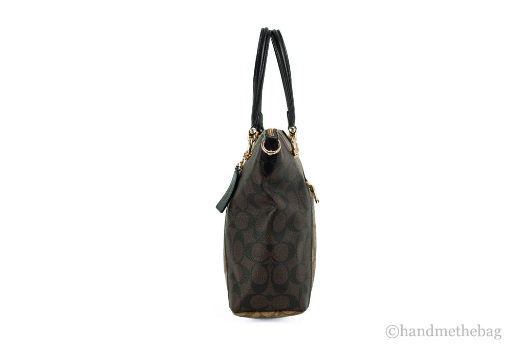 Coach Kacey Canvas Satchel in Khaki Brown