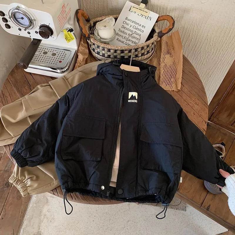 Children Fashion Personality Hoodie Padded Windproof Winter Coat Jacket Kids - Velora