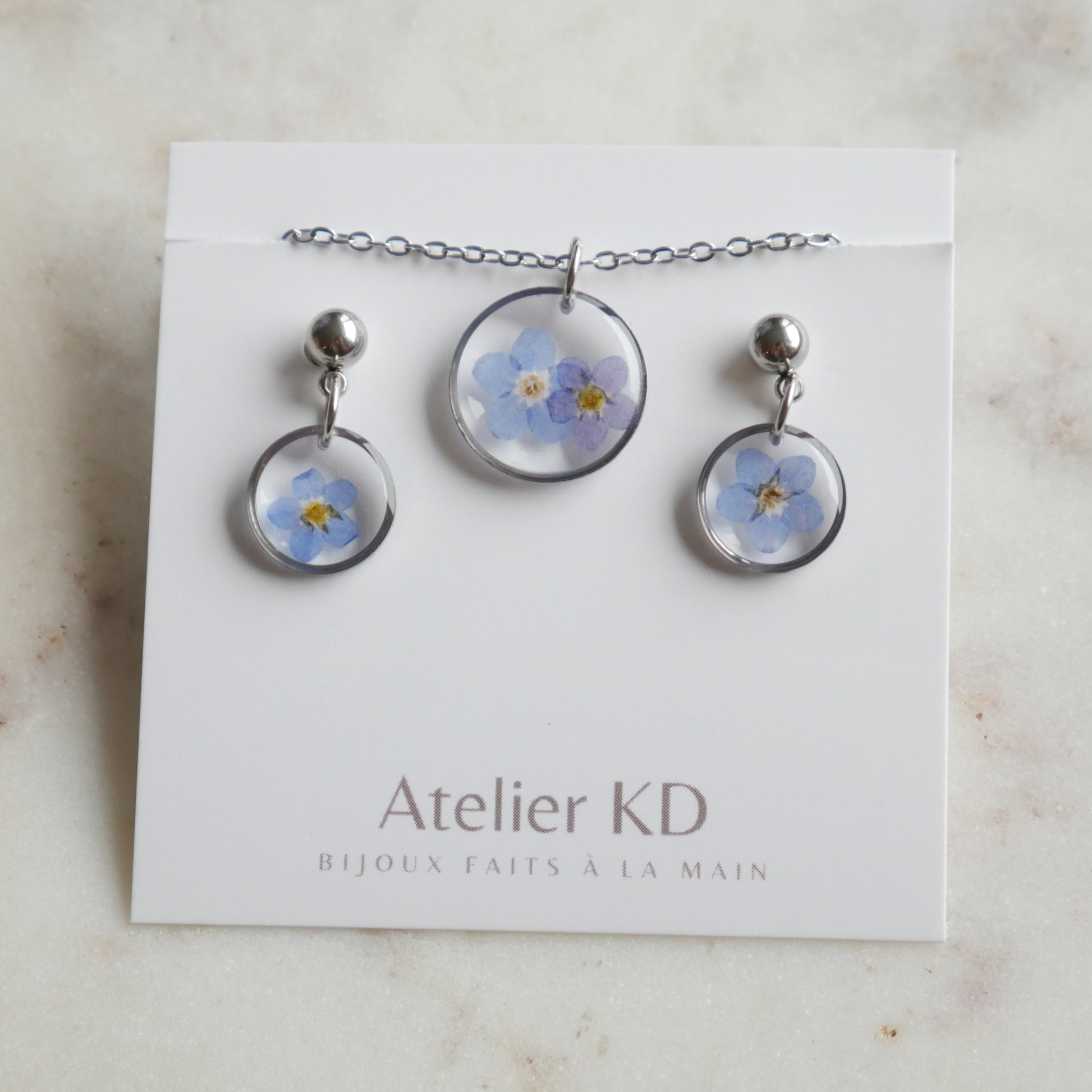 Parure Myosotis - rond(petit) - Velora