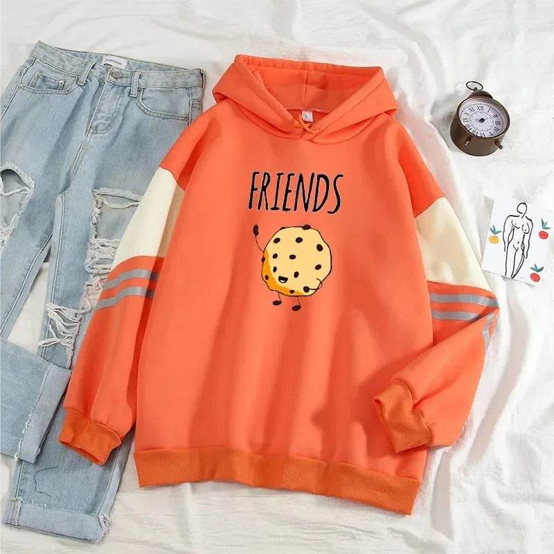 Color Matching Hoodie sweatshirt Top Pullover - Velora