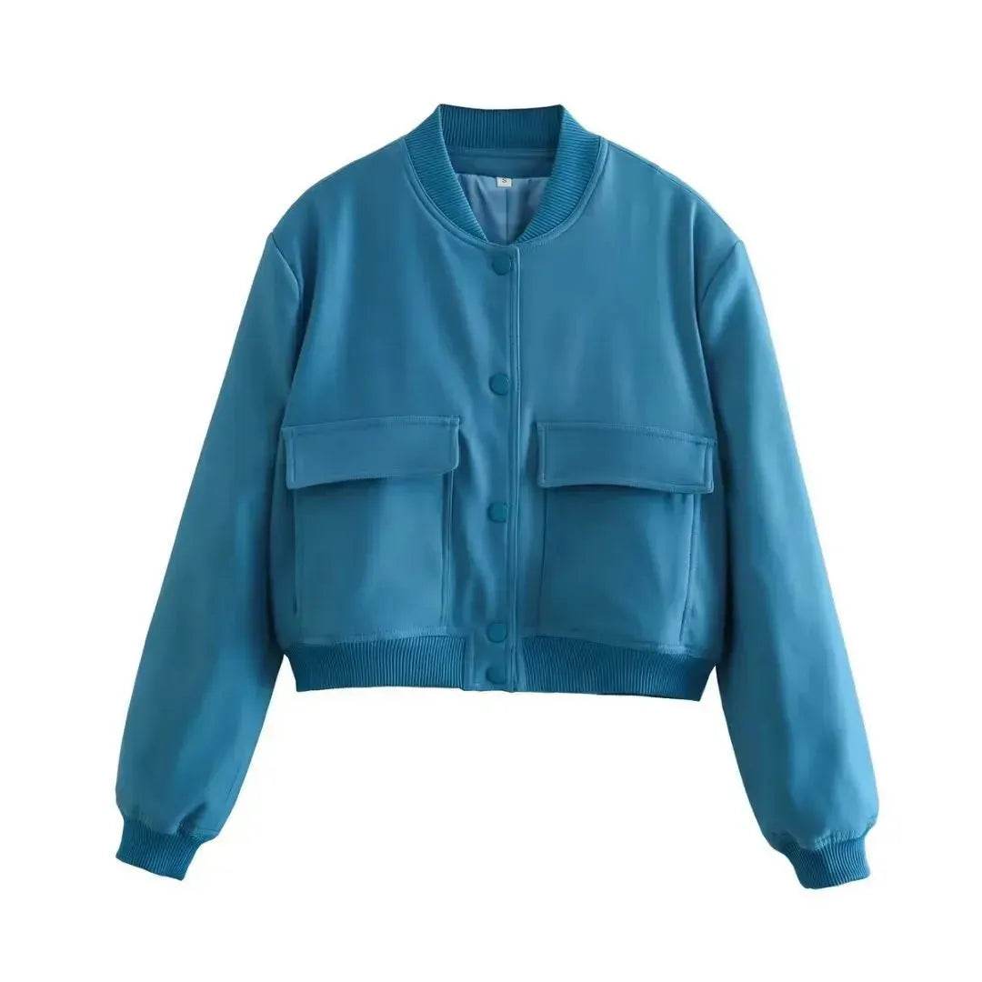 Fall Single Breasted Cashmere Cropped Jacket for women - Velora