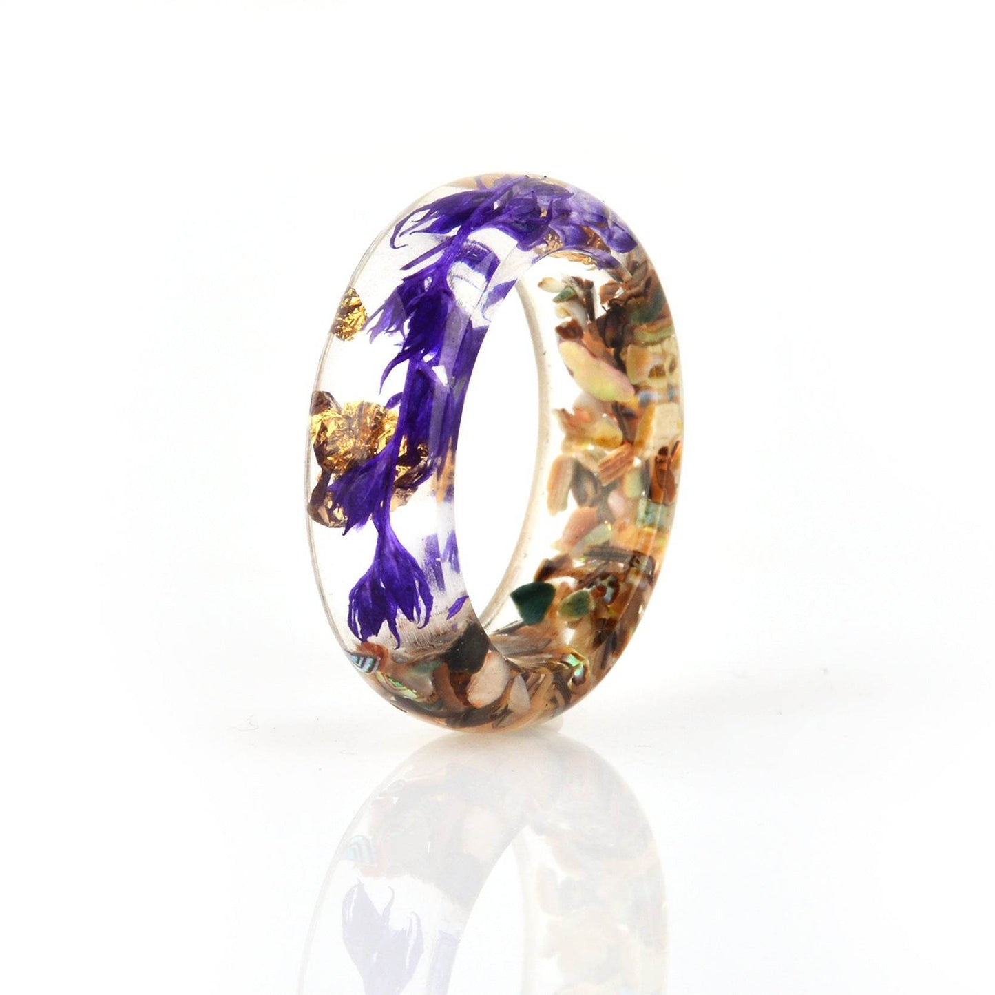 Dried flower resin ring - Velora