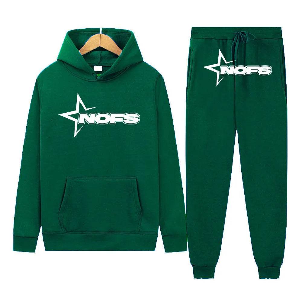 2 pcs Gothic Punk Rock Streetwear Hoodie Outfit set Unisex - Velora