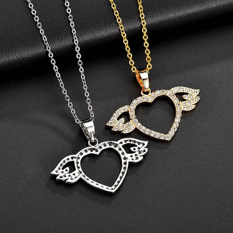 Women Fashion Angel love pendant Necklace Gold Silver - Velora