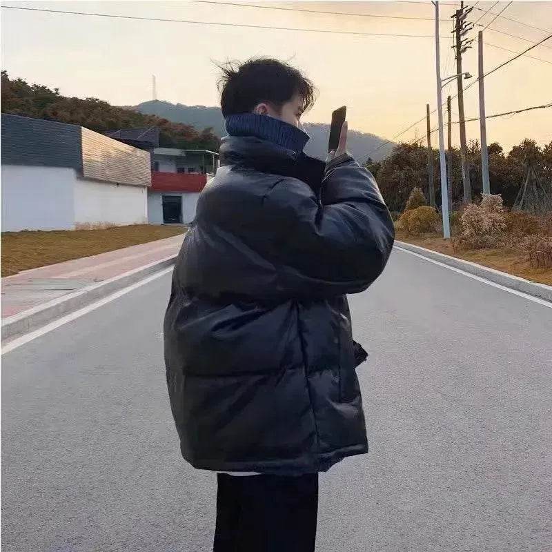 Winter Men's Down Cotton-padded Winter Coat Thick Black Puffer Jacket - Velora