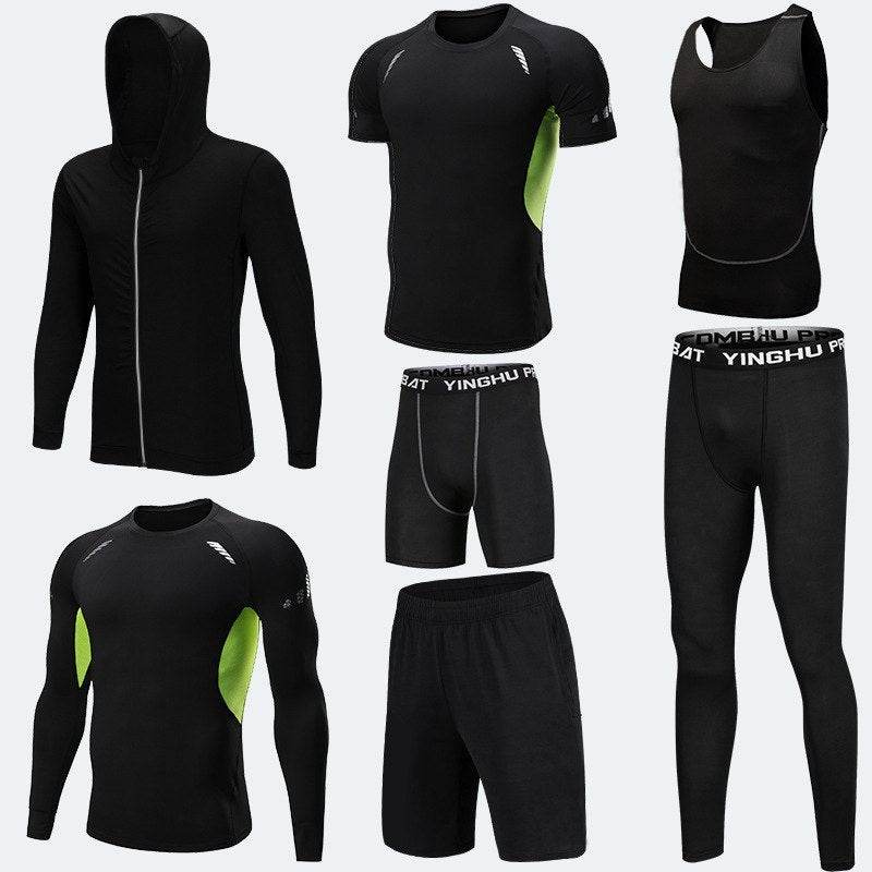 Compression Sport Fitness Workout Gym Outfit 7pcs set for men - Velora
