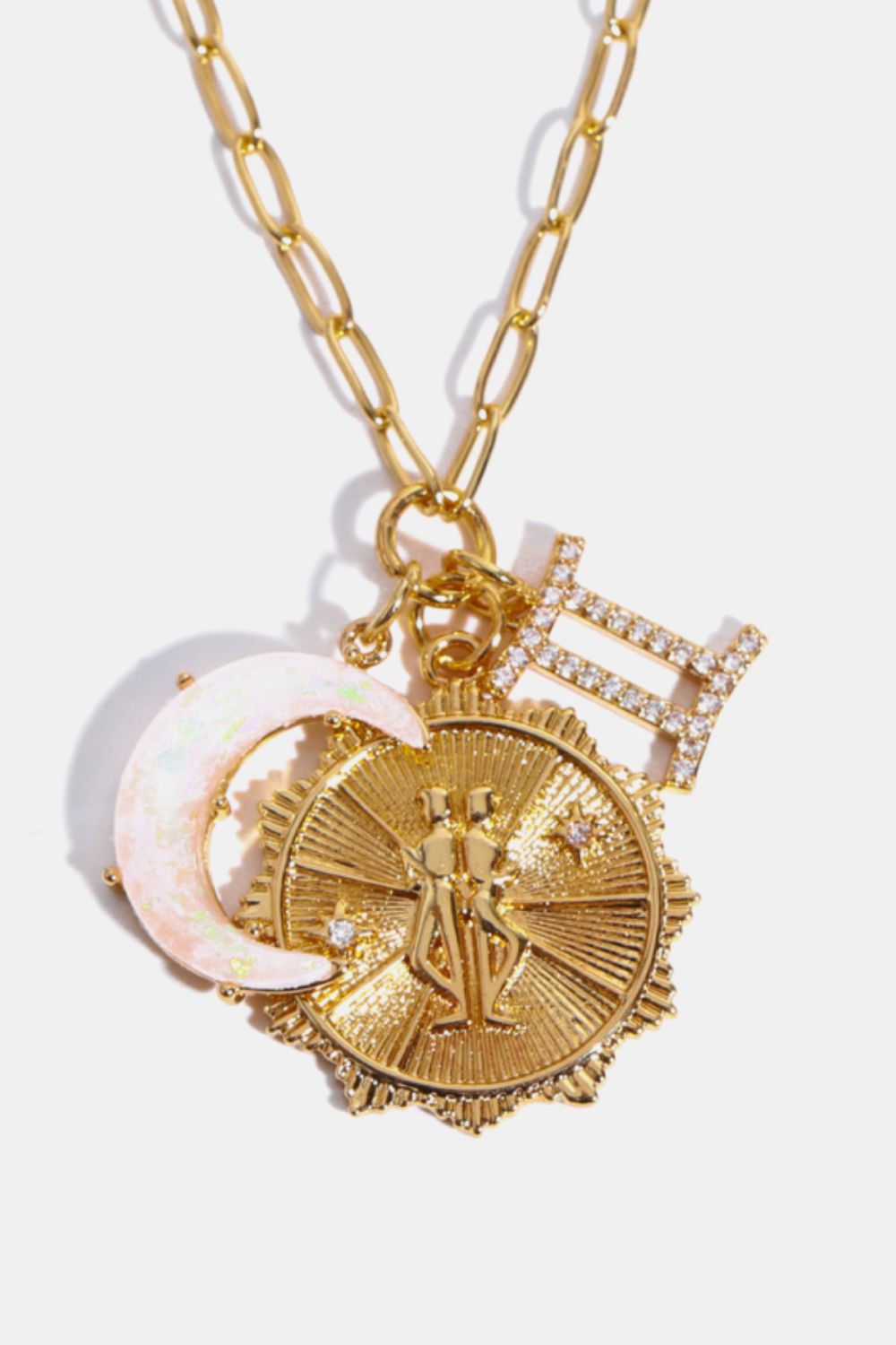Constellation and Moon Pendant Copper Necklace - Velora