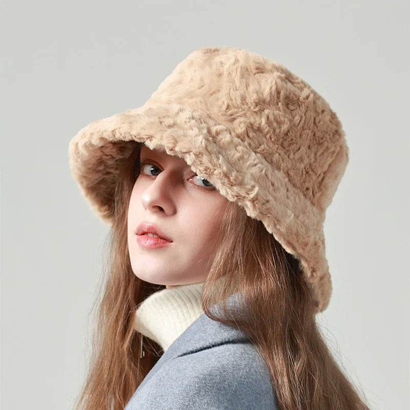 Lambswool Fisherman Sherpa Fleece Hat Winter Warm Fashionable Solid Color Hats For Women - Velora