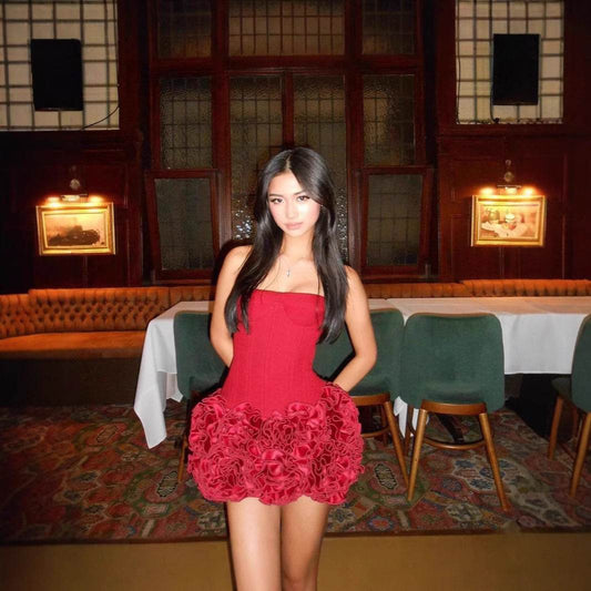 New Strap Adjustable Tube Top Short Skirt Strapless Ball Gown Mini Fashion Celebrity Nightclub Party Dress Birthday Cocktail Girls' Outfit - Velora
