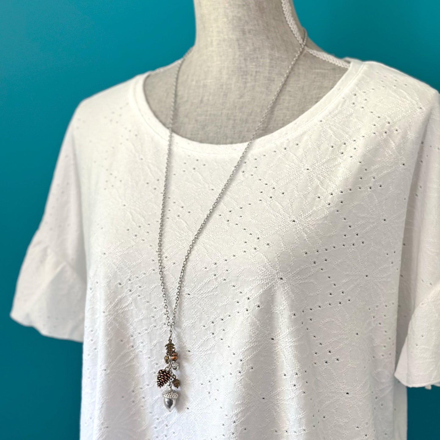 Acorn & Pinecone Necklace – Fall Woodland Pendant Gift - Velora