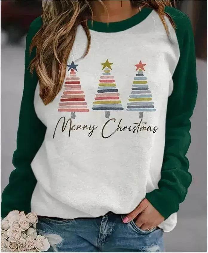 Christmas Tree 3D Digital Printing Women's Pullover Sweatshirt - Velora