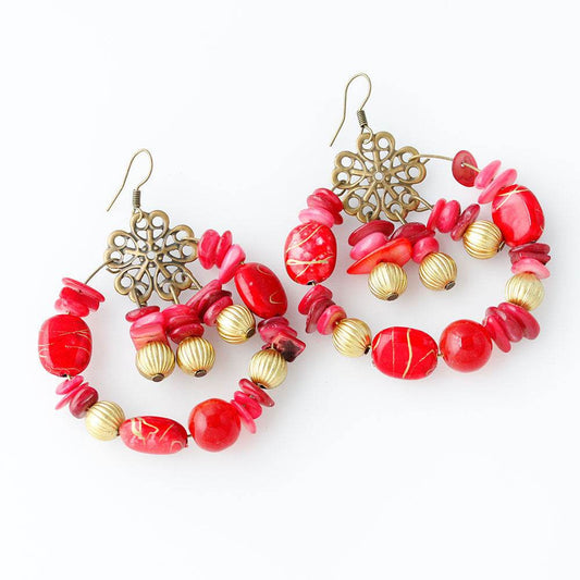 Bohemian style handmade beaded colorful Earrings - Velora