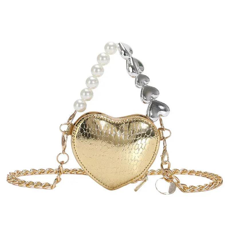 Love Shape Pearl Mini Messenger Bag for ladies y2k crossbody bag - Velora