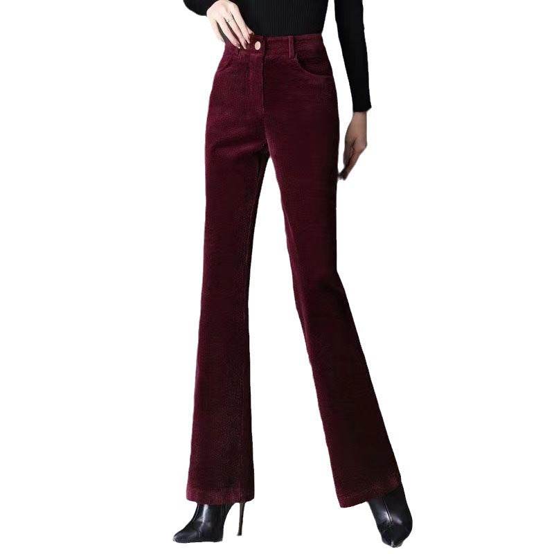 High-grade Bootcut Trousers Women's Corduroy Flared Pants Draping Effect - Velora