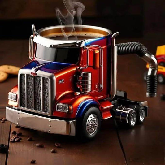 Durable Truck Coffee Mug Semi Truck Handcrafted Coffee Cup Semi-trailer Shaped Semi-Truck Coffee Mugs For Family - Velora