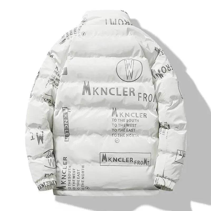 Men's Winter Fashion Printed Zip button Thick Rain Puffer Jacket - Velora