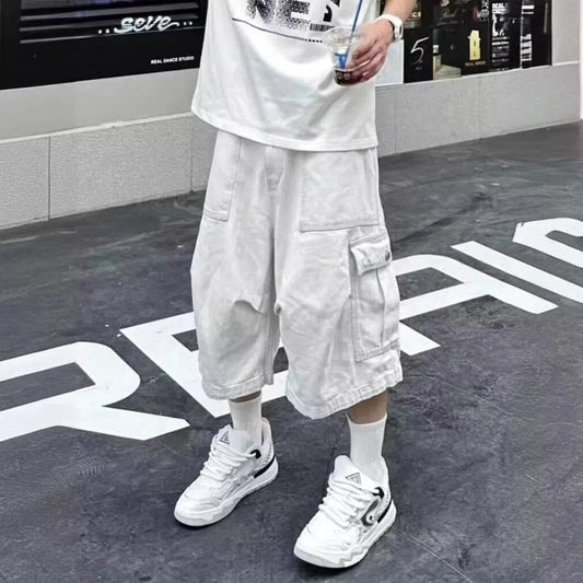 All-matching Loose Straight Cargo Cropped Baggy Pants Casual Trendy - Velora